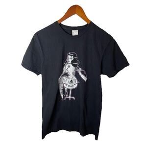 Black Tshirt Sexy Pin Up Girl Getting Old School Trad Tattoo Ink Women S/M Retro